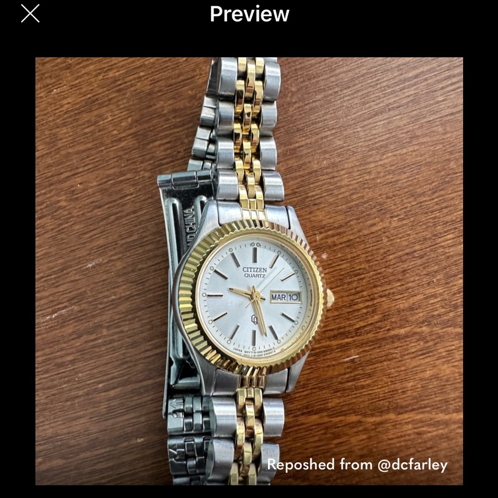 Womens classy watch - gold and silver, white face - c i t i z e n